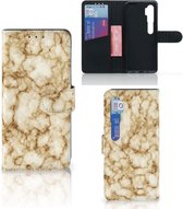 Book Cover Xiaomi Mi Note 10 Pro Smartphone Hoesje Marmer Goud