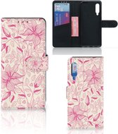 Telefoon Hoesje Xiaomi Mi 9 Magnet Case Pink Flowers