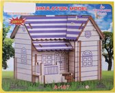 Tom Legpuzzel Huisje Junior 21 X 17 Cm Hout Paars/wit 23 Stukjes