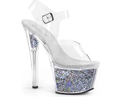 Pleaser - SEDUCE3028 Overknee Laarzen - Paaldans schoenen - 42 Shoes - Zwart
