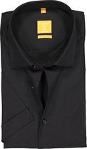 Redmond modern fit overhemd - korte mouw - zwart - Strijkvriendelijk - Boordmaat: 43/44