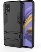 Voor Galaxy A51 schokbestendige pc + TPU beschermhoes met onzichtbare houder (zwart)