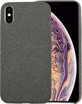 Voor iPhone XR Fabric Style TPU beschermende schaal (diep grijs)