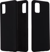 Voor Galaxy A71 effen kleur vloeibare siliconen schokbestendige volledige dekking beschermhoes (zwart)