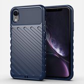 Voor iPhone XR Thunderbolt Shockproof TPU Soft Case (donkerblauw)