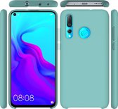 Effen kleur vloeibare siliconen dropproof beschermhoes voor Huawei Nova 4 (blauw)
