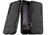 Voor iPhone SE2 PC + TPU schokbestendige beschermhoes met houder (zwart)