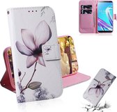Magnolia Flower Pattern Gekleurde tekening Horizontale Flip Leather Case voor Asus Zenfone Max Pro (M1) ZB601KL, met houder & kaartsleuven & portemonnee