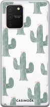 Samsung S10 Lite hoesje siliconen - Cactus print | Samsung Galaxy S10 Lite case | groen | TPU backcover transparant