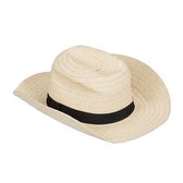 Relaxdays panamahoed - strohoed vrouwen - fedora hoed - stro hoed heren - beige