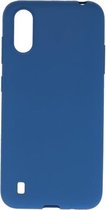 Bestcases Color Telefoonhoesje - Backcover Hoesje - Siliconen Case Back Cover voor Samsung Galaxy A01 - Navy