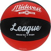 Midwest Basketball League Rubber Zwart/rood Maat 5