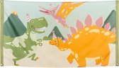 Boland - Decoratie - Vlag Dino Junior 150 Cm - Polyester - Groen