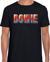 Bowie muziek kado t-shirt zwart heren - fan shirt - verjaardag / cadeau t-shirt S