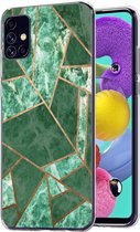 iMoshion Design voor de Samsung Galaxy A51 hoesje - Grafisch Koper - Groen / Goud