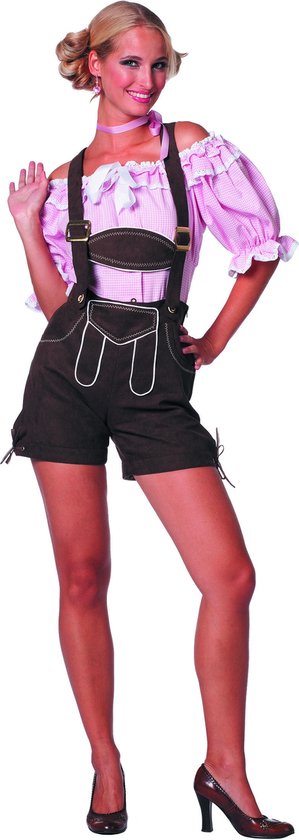 Wilbers & Wilbers - Boeren Tirol & Oktoberfest Kostuum - Traditionele Dirndl Blouse Vrouw - Roze - Maat 40 - Bierfeest - Verkleedkleding