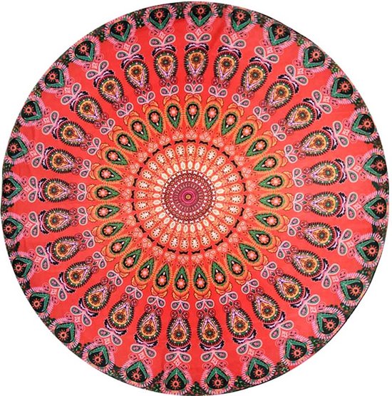 Mandala Tafelkleed - Ronde Mandala - Tafelkleed Rond - Rood - 130CM | bol