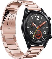 Stalen Smartwatch bandje - Geschikt voor  Huawei Watch GT stalen band - rosé goud - 42mm - Horlogeband / Polsband / Armband
