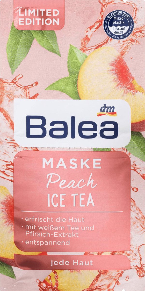 DM Balea Gezichtsmaskers verzorging Peach Ice Tea  Limited Edition - Balea