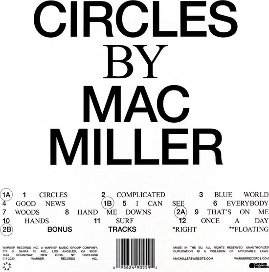 Mac Miller Circles - LP album afgemaakt door Jon Brion | bol