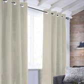 100% polyester sueden gordijn - Lichtbeige - 140x250 cm