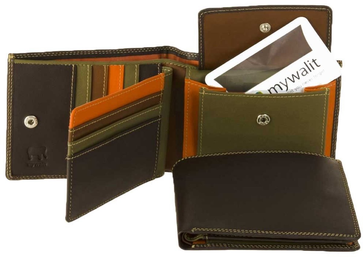 Mywalit Men 8 CC Large Flap Wallet safari multi