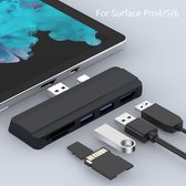 BrightNerd 5 in 1 Multiport adapter Zwart for Surface Pro™ 4/5/6 - HDMI - USB SD