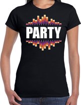 Party fun tekst t-shirt zwart dames XS