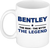Naam cadeau Bentley - The man, The myth the legend koffie mok / beker 300 ml - naam/namen mokken - Cadeau voor o.a verjaardag/ vaderdag/ pensioen/ geslaagd/ bedankt