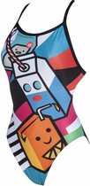 Crazy Milksh X Criss Cross One Piece Zwart - Turquois