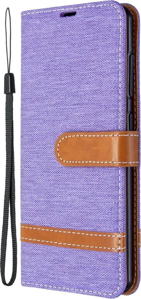Coverup Denim Book Case - Geschikt voor Samsung Galaxy A41 Hoesje - Paars