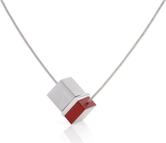 CLIC JEWELLERY STERLING SILVER WITH ALUMINIUM NECKLACE RED CS009R