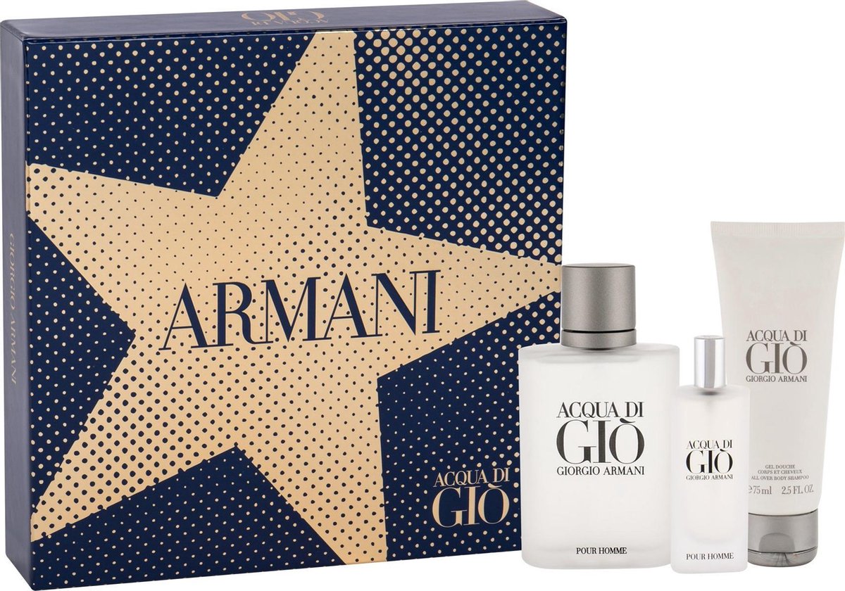 Giorgio Armani Acqua Di Gio Pour Homme Eau De Toilette 100 Ml + Eau De Toilette 15 Ml + Sprchový Gel 75 Ml Man Gift Set