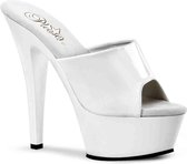 Pleaser - KISS-201 Muiltjes - Paaldans schoenen - 44 Shoes - Wit