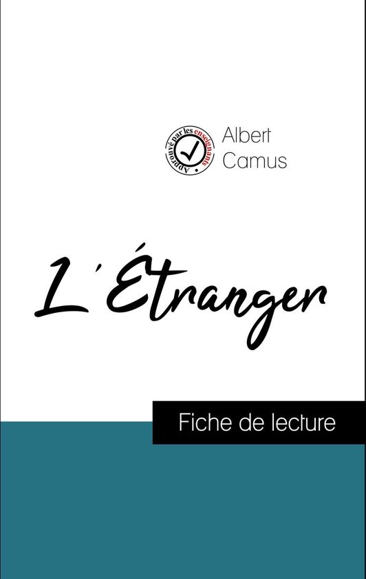 Couverture du livre "L'Étranger" d'Albert Camus. Texte : L'Étranger, Fiche de lecture.
