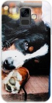 ADEL Siliconen Back Cover Softcase Hoesje Geschikt voor Samsung Galaxy A6 Plus (2018) - Berner Sennenhond