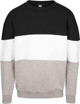 Urban Classics Sweater/trui -M- 3-Tone Oversize Zwart/Grijs