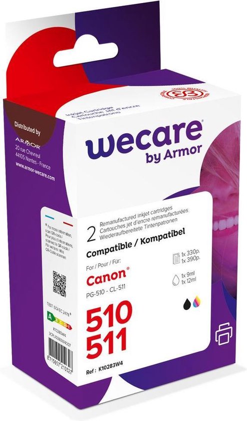 Neiber 510 inktcartridges, PG-510 zwart, compatibel met Canon 510 zwarte inktcartridge, printerinkt 510 XL, compatibel met Canon Pixma MP480 MP250 MX410 MP495 MP280 MP490 MX340 iP2702 MX330 (1 stuks