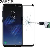 25 PC's voor Galaxy S8 / G950 Case Friendly Screen Curved Tempered Glass Film (zwart)
