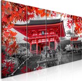 Schilderijen Op Canvas - Schilderij - Kyoto, Japan (5 Parts) Narrow 225x90 - Artgeist Schilderij