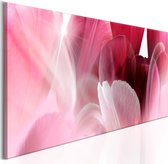 Schilderijen Op Canvas - Schilderij - Flowers: Pink Tulips 135x45 - Artgeist Schilderij