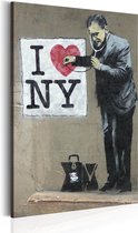 Schilderijen Op Canvas - Schilderij - I Love New York by Banksy 80x120 - Artgeist Schilderij