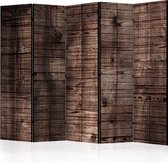 Kamerscherm - Scheidingswand - Vouwscherm - Dark Brown Boards II [Room Dividers] 225x172 - Artgeist Vouwscherm