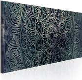 Schilderijen Op Canvas - Schilderij - Mandala: Malachite Calm 150x50 - Artgeist Schilderij