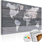 Schilderijen Op Canvas - Afbeelding op kurk - Grey Earth [Cork Map] 90x60 - Artgeist Schilderij