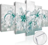 Schilderijen Op Canvas - Afbeelding op acrylglas - Sapphire Lilies [Glass] 200x100 - Artgeist Schilderij