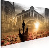 Schilderijen Op Canvas - Schilderij - Magic Venice (1 Part) Narrow Orange 135x45 - Artgeist Schilderij