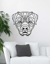 Rottweiler Geometrisch Hout 70 x 75 cm Black - Honden - Wanddecoratie