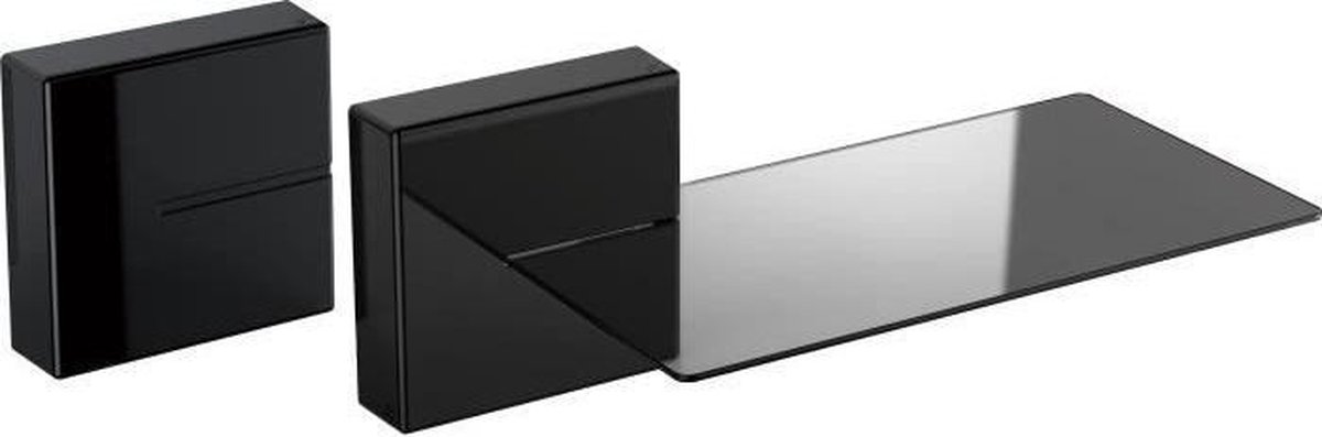 Meliconi Ghost Cube Shelf - Kabelgoot - Modulair Kabelafdeksysteem met Glazen Plank - Zwart