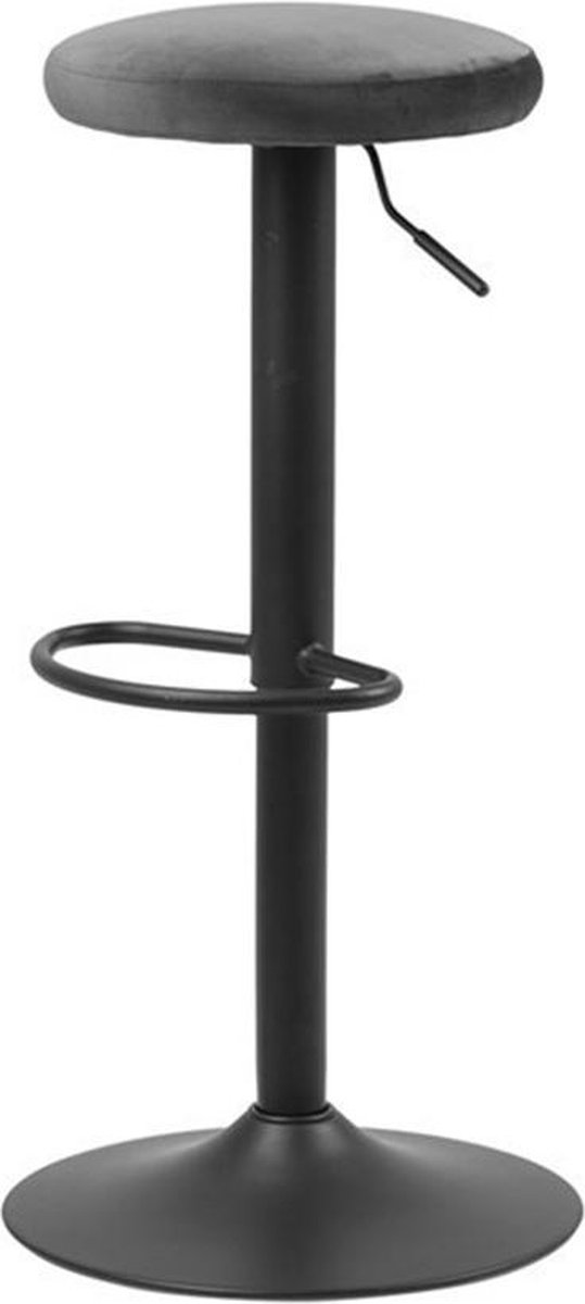 Lisomme Emma velvet barkruk donkergrijs - 80 cm